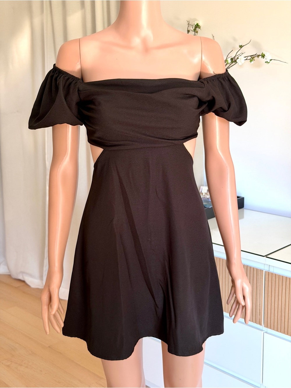 Rolla Coster Women's Off-Shoulder Cutout Mini Dress - Black